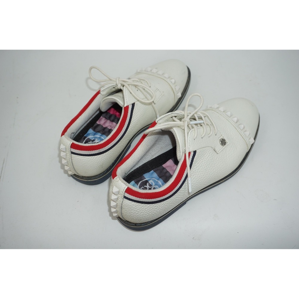 G/FORE Golf Shoes Womens Size 7.5 White Gallivanter Studded Leather G4LS21EF06 - Picture 3 of 7